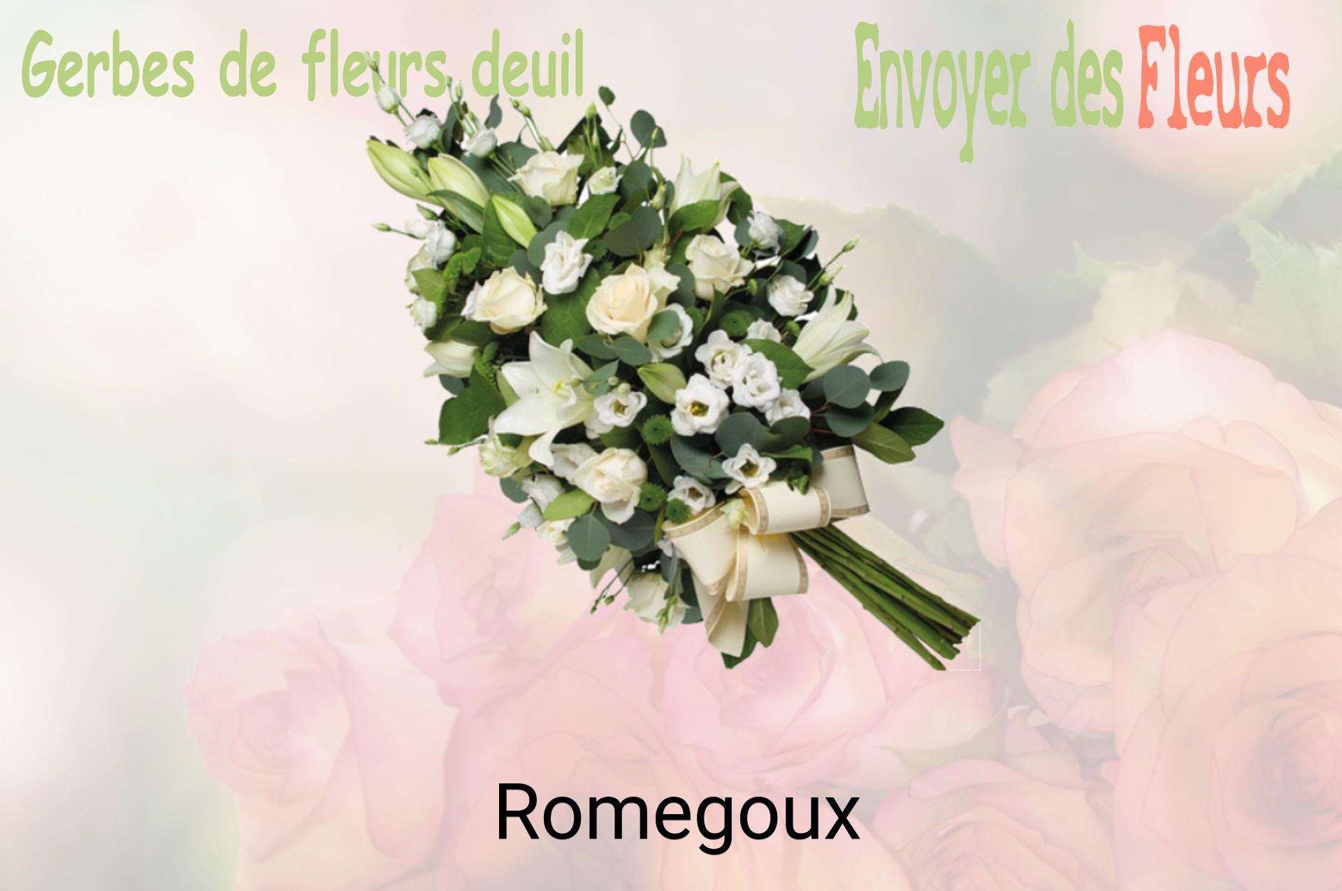 Gerbe de fleurs de deuil livrée à Romegoux